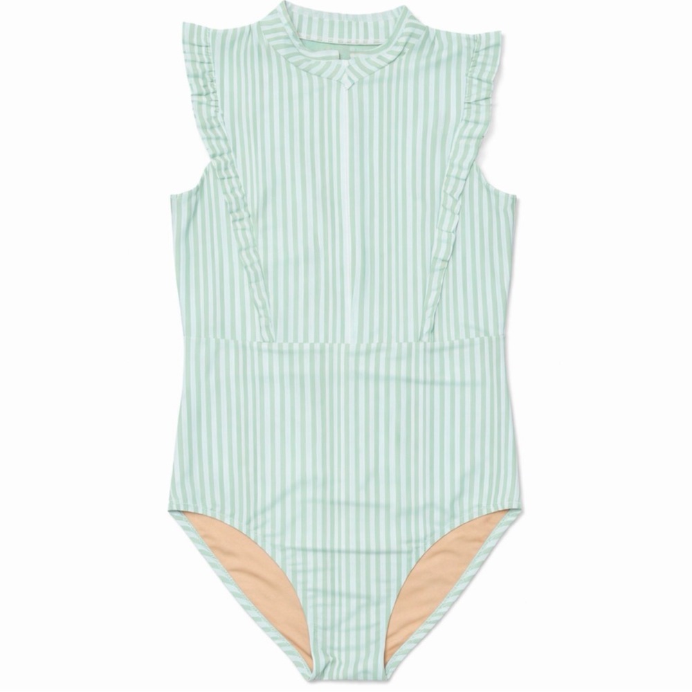 MOTT50 Girls Bella Sleeveless Ruffle One Piece Swimsuit - 6-7Y